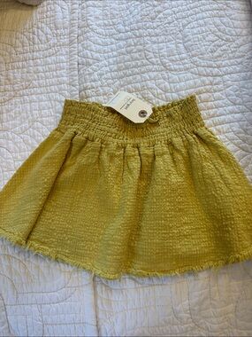 Boy + Girl Textured Olive-Green Kids Skirt